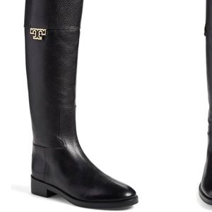 Tory Burch Black Leather Riding Boot